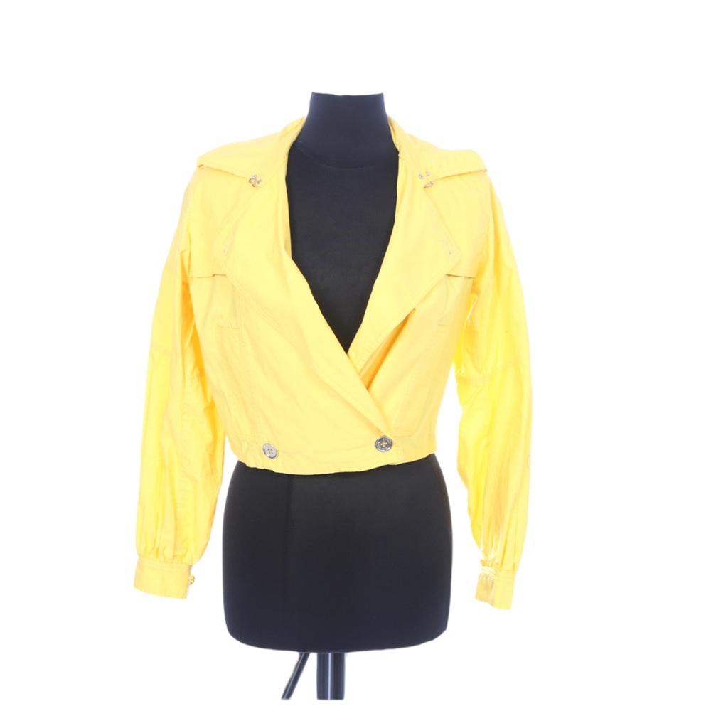 NWOT Michael Kors Lemon Yellow unlined Summer Motorcycle Jacket Small